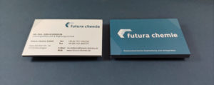 Visitenkartengestaltung futura chemie