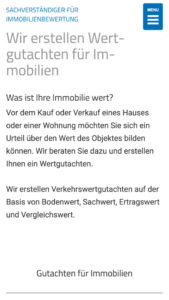Immobilienbewertung Tübingen mobile Website