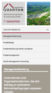 Quantum Responsive Website Submenu